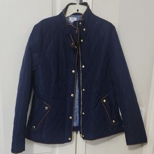 Crown & Ivy Navy Quilted Utility Jacket
